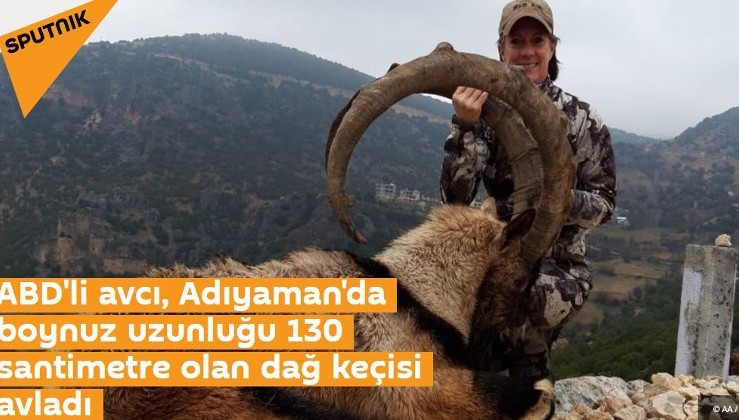 ABD'li avcı, Adıyaman'da boynuz uzunluğu 130 santimetre olan dağ keçisi avladı
