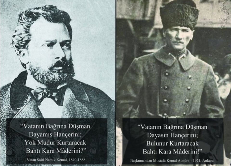 Vatan şairi Namık Kemal'e saygıyla.