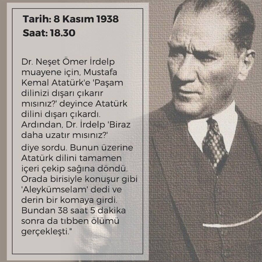 10 Kasım Atatürk'ün sonsuzluğa yolculuğu