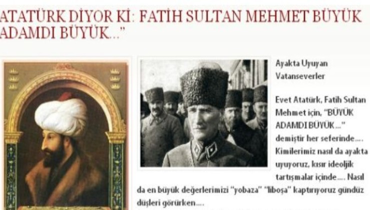 Atatürk ve Fatih Sultan Mehmet…