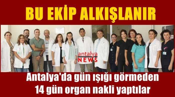 Antalya'da gün ışığı görmeden 14 gün organ nakli yaptılar
