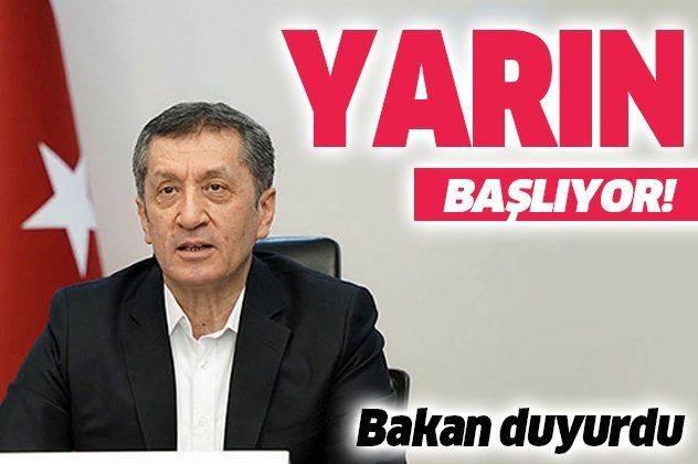 Milli Eğitim Bakanı Ziya Selçuk duyurdu: Yarın başlıyor!