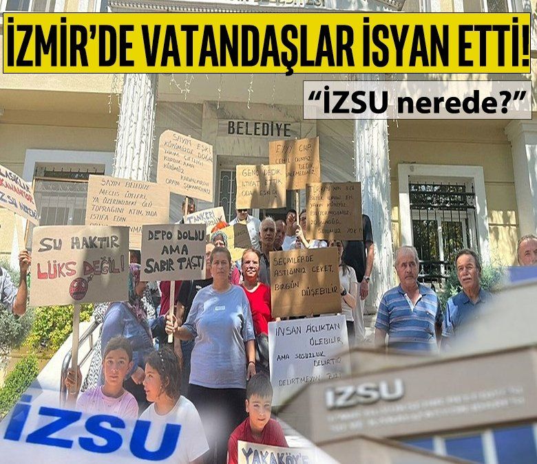 Bornova Belediyesi önünde eylem! 1 aydır evlerine su verilmeyen vatandaşlar isyan etti