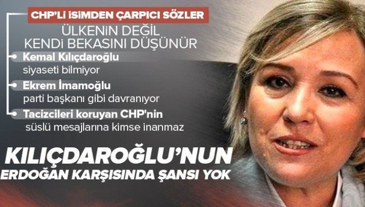 CHP Kadın Kolları eski Genel Başkanı Deniz Pınar Atılgan'dan çarpıcı sözler: Kılıçdaroğlu'nun Erdoğan karşısında şansı yok