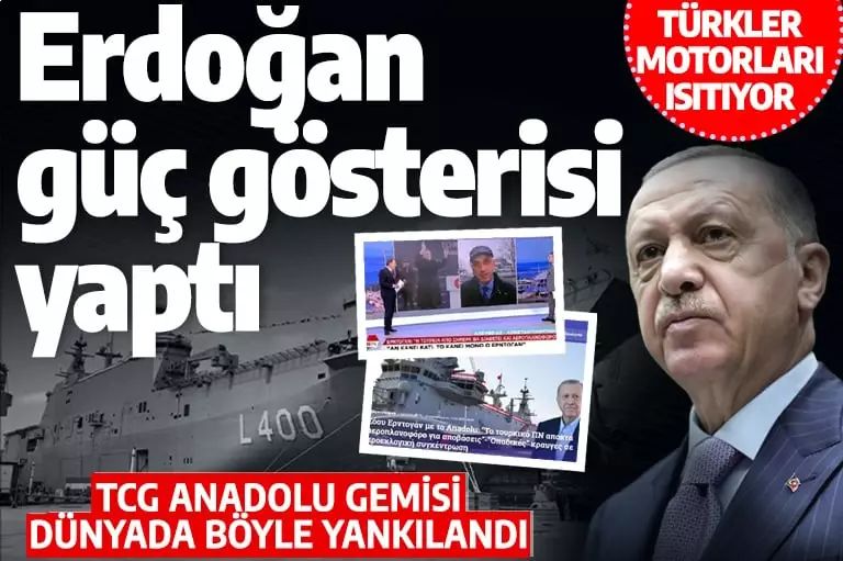 Dünyanın ilk SİHA gemisi TCG Anadolu dünya basınında: Erdoğan güç gösterisi yaptı