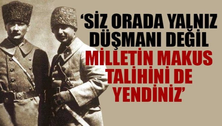 Erdoğan: "Gazi Mustafa Kemal'in 'Yeni Türkiye devletinin küçük, ancak milli ülkülü genç ordusu, en dar bir hesapla üç kat düşmanı İnönü Meydan Savaşı'nda yendi' sözleriyle anlattığı zafer,