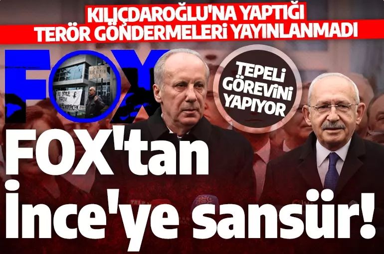 'Atatürk''ü sansürlediler: Muharrem İnce'nin CHP'ye yaptığı terör eleştirilerine FOX'tan sansür!