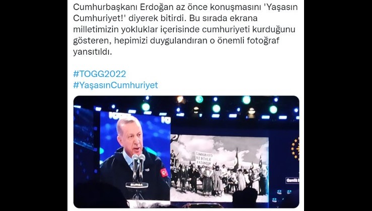 Erdoğan: Yaşasın Cumhuriyet!