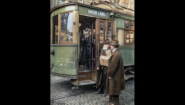 1918 İspanyol Grip Salgını sırasında tramvay kondüktörü