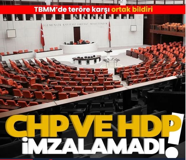 Ortak metni imzalamayan CHP'den ayrı bildiri: Terörü kınamıyor, lanetliyoruz!