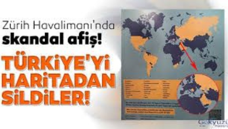 İsviçre'de skandal Kovid haritası: Zürih Havalimanı'na asılan afişte Türkiye'yi sildiler!