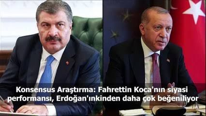 Fahrettin Koca’nın siyasi performansı, Erdoğan’ınkinden daha çok beğeniliyor