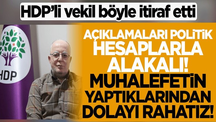 HDP'li vekil böyle itiraf etti: Açıklamaları politik hesaplarla alakalı! Muhalefetin yaptıklarından dolayı rahatız