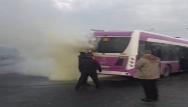 İETT otobüsünde korkutan yangın! Herkes seferber oldu