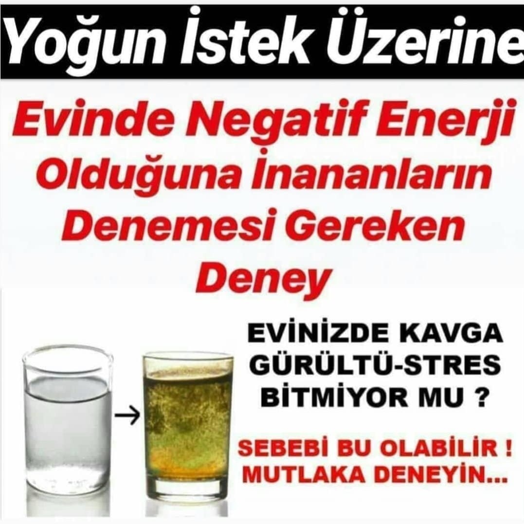 evde olusan negatif enerjiyi sirke ve tuz bardagi ile atin