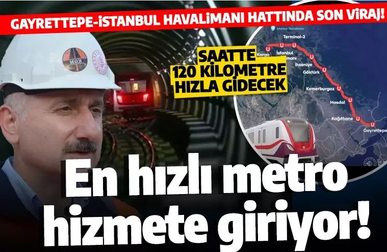 Türkiye'nin en hızlı metrosu açılıyor! Sadece 28 dakika