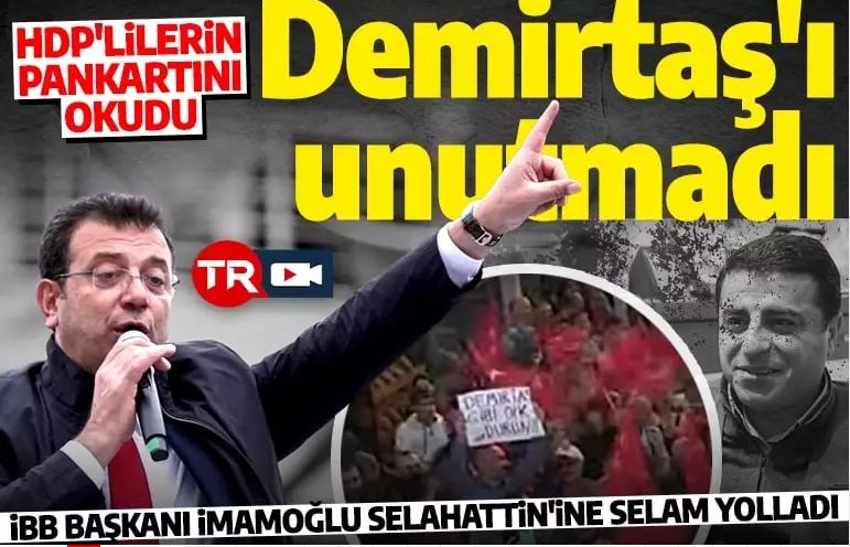 CHP'nin HDP aşkı bitmiyor: Ekrem İmamoğlu, Demirtaş için 'adalet' istedi!