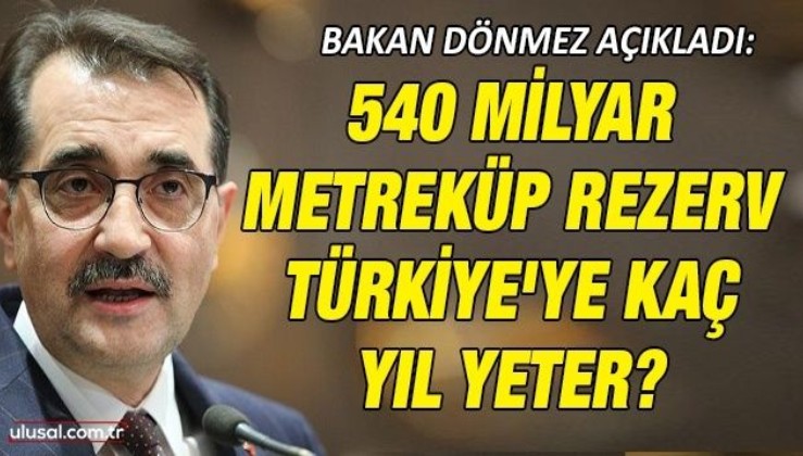 540 milyar metreküp rezerv Türkiye'ye kaç yıl yeter?