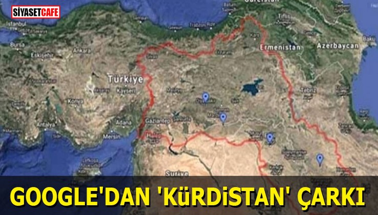 Google'dan 'Kürdistan' çarkı
