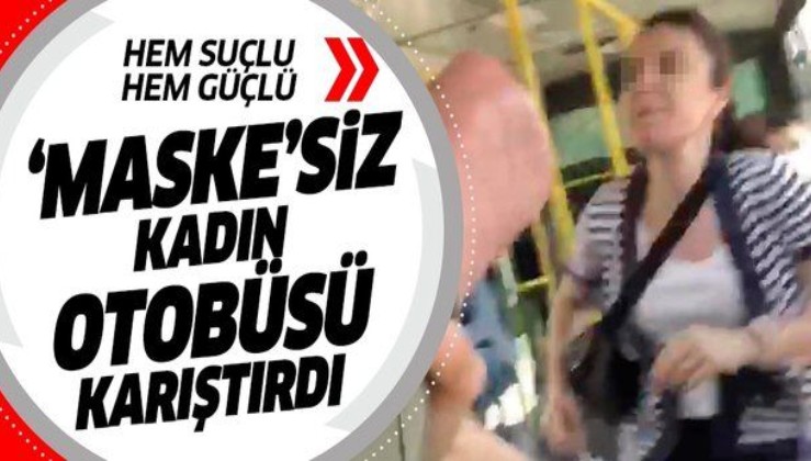 İzmit'te otobüste maske takmayan kadın kendini uyaranlara saldırdı!