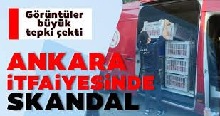 Ankara Büyükşehir Belediyesi'nde skandal görüntü! İtfaiye aracıyla domates taşıdılar