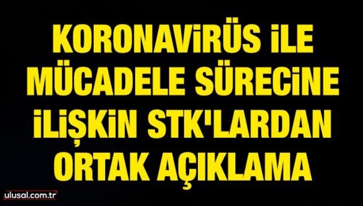 Koronavirüs ile mücadele sürecine ilişkin STK'lardan ortak açıklama