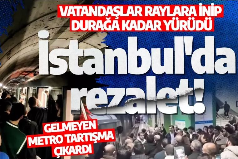İstanbul'da rezalet! Vatandaşlar raylara inip durağa kadar yürüdü: Gelmeyen metro tartışma çıkardı