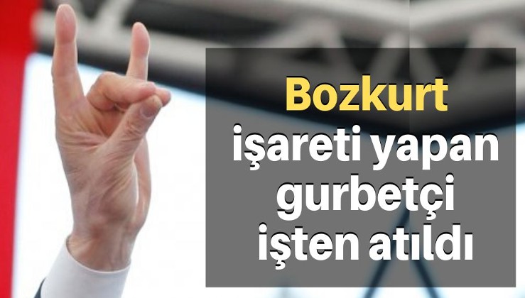 "Bozkurt" işareti yapan gurbetçi işten atıldı