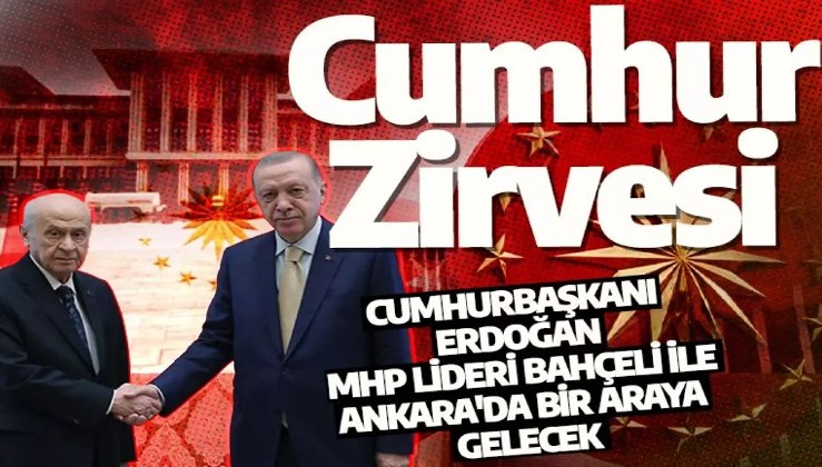Cumhur Zirvesi: Cumhurbaşkanı Erdoğan, MHP lider ile Ankara'da bir araya gelecek