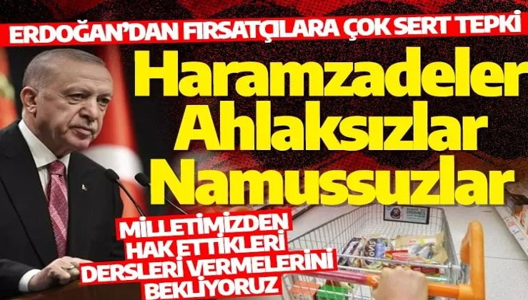 Cumhurbaşkanı Erdoğan'dan fırsatçılara çok sert tepki: Haramzadelerdir, namussuzlardır, ahlaksızlardır