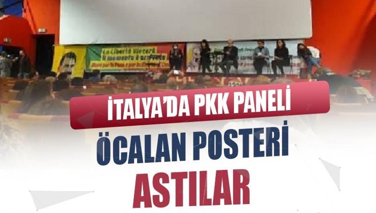 İtalya’da PKK paneli: Öcalan posteri asıldı, belediye başkanı plaket verdi