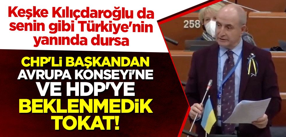 CHP'li başkandan Avrupa Konseyi'ne ve HDP'ye beklenmedik tokat! Keşke Kılıçdaroğlu da senin gibi Türkiye'nin yanında dursa