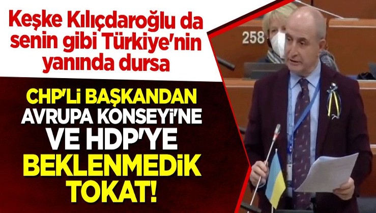 CHP'li başkandan Avrupa Konseyi'ne ve HDP'ye beklenmedik tokat! Keşke Kılıçdaroğlu da senin gibi Türkiye'nin yanında dursa