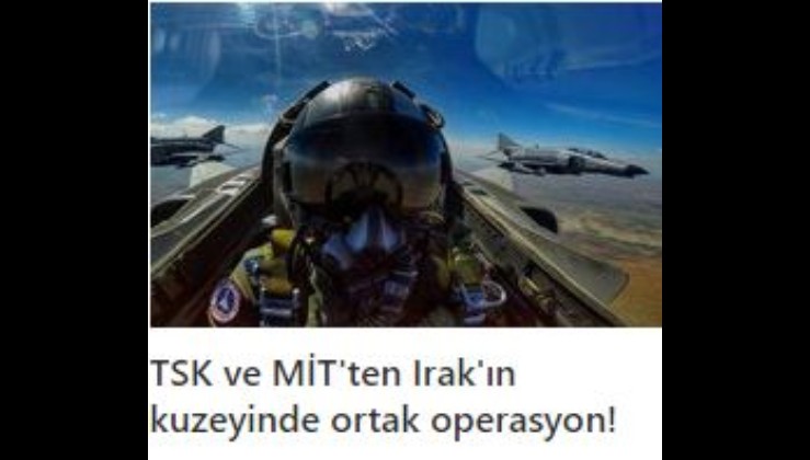 TSK ve MİT'ten Irak'ın kuzeyinde ortak operasyon! 5 PKK'lı terörist hava harekatıyla etkisiz hale getirildi