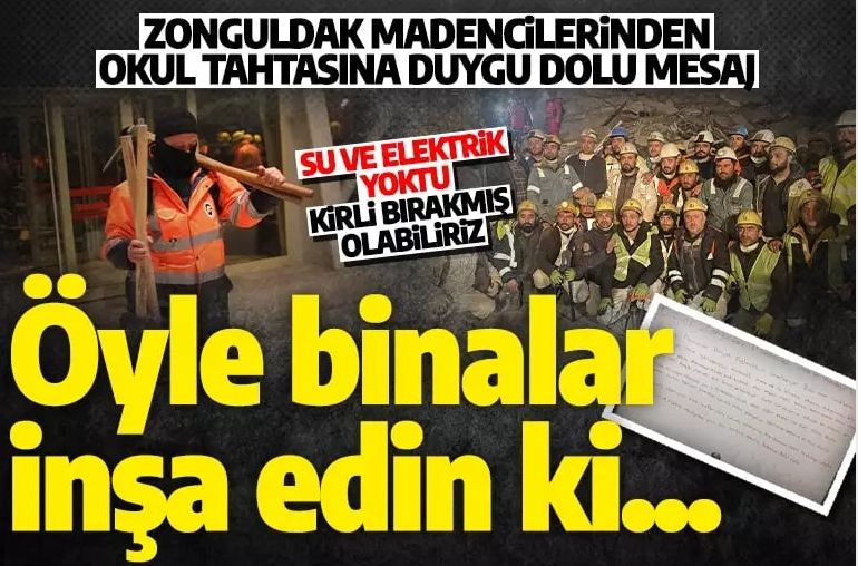 Zonguldak madencilerinden duygusal mesaj: Öyle binalar inşa edin ki başka çocuklar ağlamasın