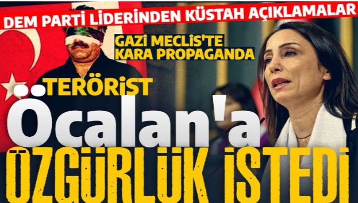 Gazi Meclis'imizde terör propagandası! DEM Parti Eş Başkanı terörist Öcalan'a özgürlük istedi!