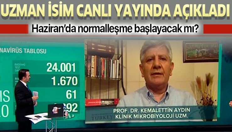 Prof. Dr. Kemalettin Aydın'dan çarpıcı açıklamalar: Haziran ayında normalleşme başlayacak mı?