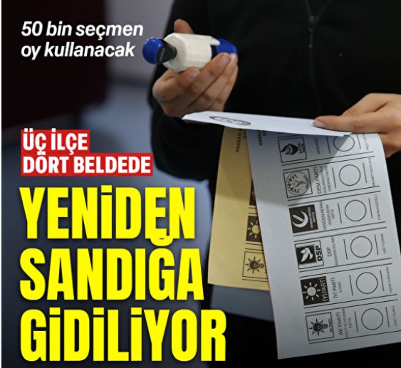 50 bin seçmen sandığa gidiyor: 3 ilçe ve 4 beldede seçimler yenilenecek