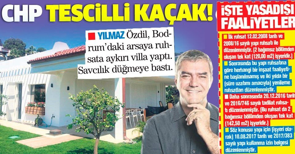 Yılmaz Özdil'in Bodrum'daki kaçak villasını CHP'li belediye de itiraf edip onayladı