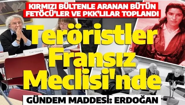Kırmızı bültenle aranan FETÖ/PKK üyeleri Fransız Meclisi'nde! Gündem maddesi: Cumhurbaşkanı Erdoğan