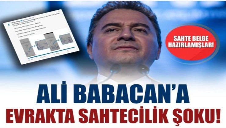 Ali Babacan'a "evrakta sahtecilik" şoku! Sahte belge düzenlemişler!