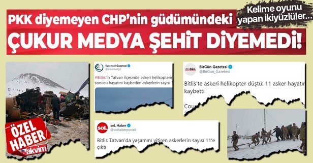PKK diyemeyen CHP'nin güdümündeki çukur medya şehit diyemedi: Bitlis'teki kazayı tepki çeken başlıklarla duyurdular