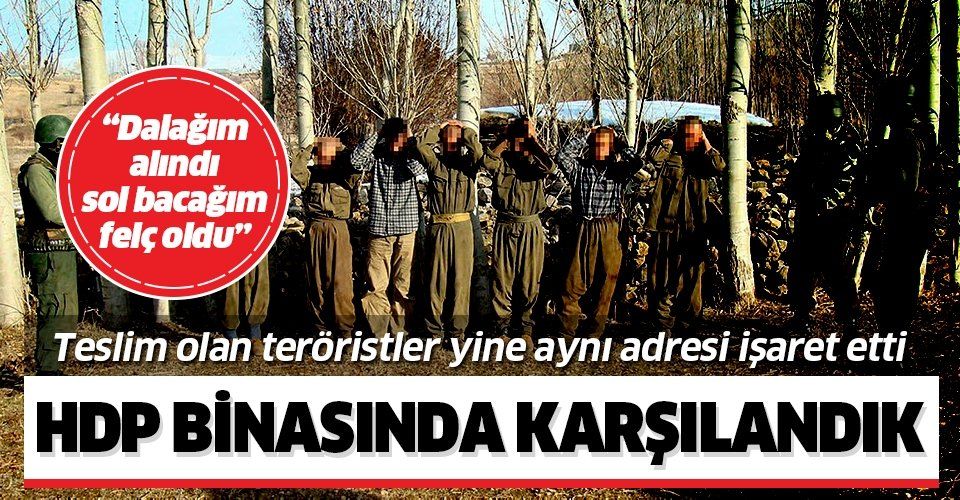 Teslim olan teröristler yine aynı adresi işaret etti: "HDP binasından alındık".