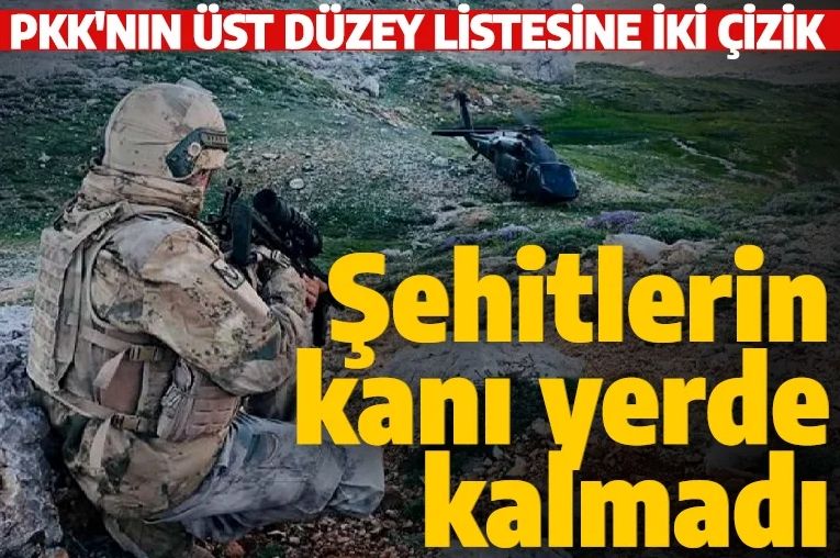 Son dakika: Şehitlerin kanı yerde kalmadı! PKK'nın üst düzey listesine iki çizik