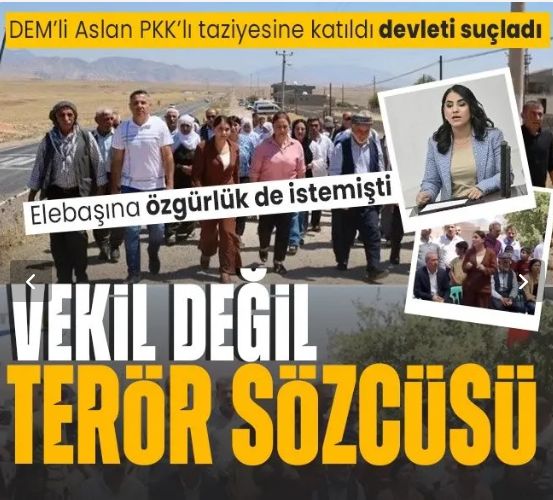 DEM Parti Şırnak Milletvekili Nevroz Uysal Aslan PKK’lı teröristin taziyesine katıldı