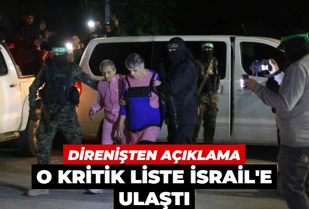 HAMAS ateşkes için rehine listesini İsrail'e verdi