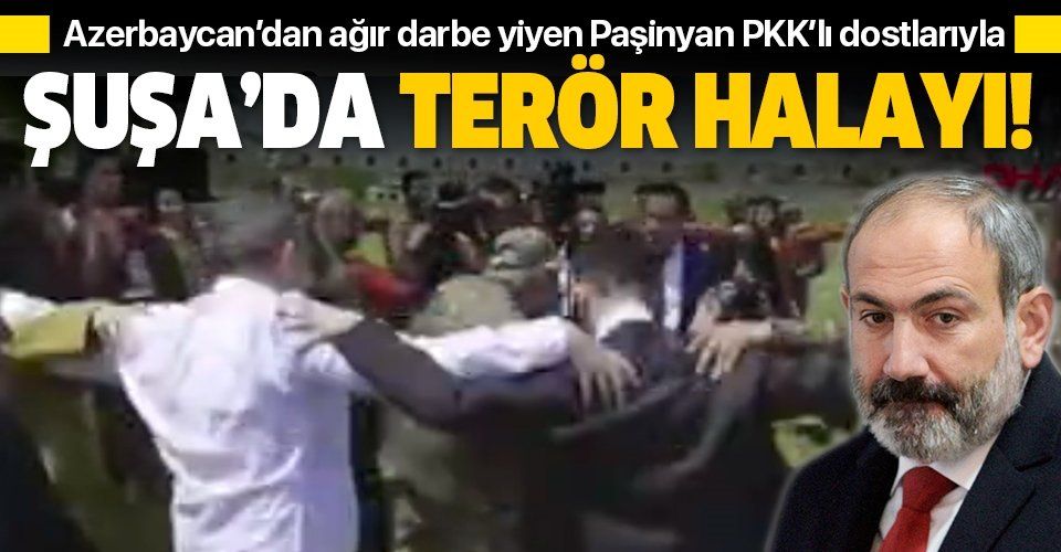 SON DAKİKA: Azerbaycan'ı yenemeyen Ermenistan'ın Başbakanı Paşinyan PKK yanlılarıyla omuz omuza