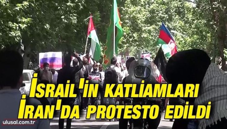 Azerbaycanlı öğrenciler Tahran'da İsrail'i protesto etti