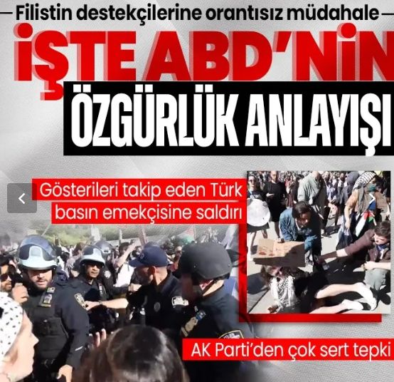 ABD polisinden skandal! Filistin'e destek gösterilerini takip eden AA foto muhabirine orantısız müdahale