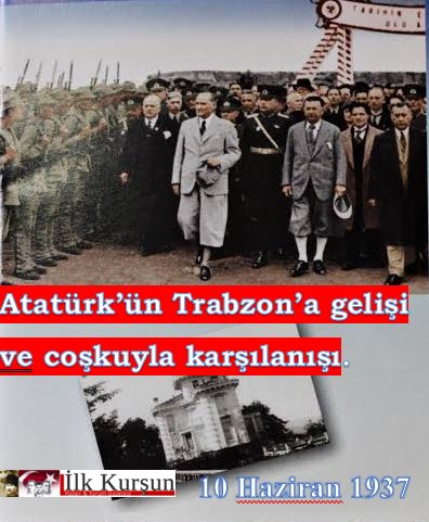 Atatürk'ün, İzmir vapuru ile Trabzon'a gelişi ve coşkuyla karşılanışı.